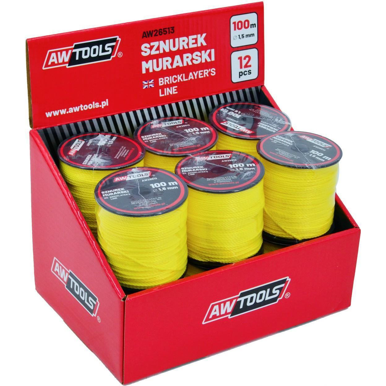 Thumbnail - Awtools, Längenmesswerkzeug, SZNUREK MURARSKI 100m / 1,5mm 12szt. (M)