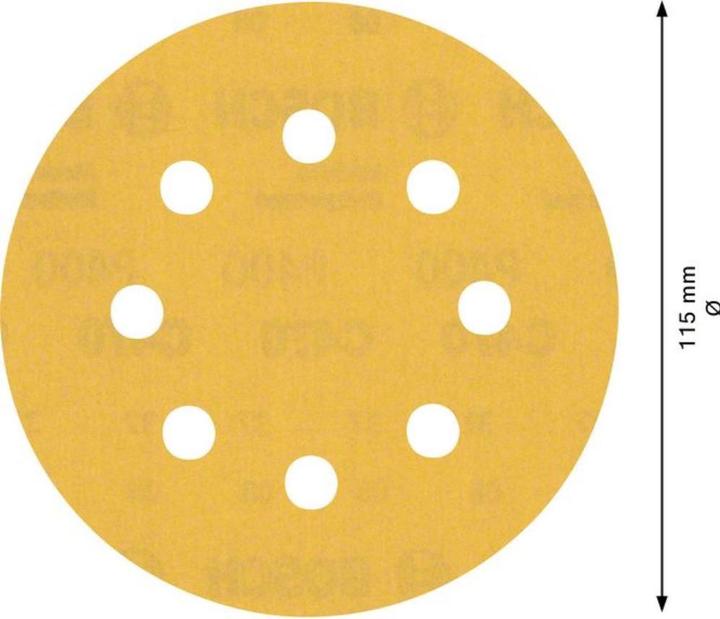 Produktbild Bosch Professional Zubehör EXPERT C470 Schleifpapier mit 8 Löchern für Exzenterschleifer, 115 mm, G 400, 5-tlg. (400)