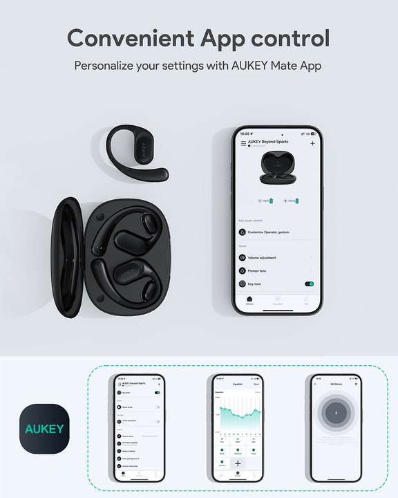 Image du produit Aukey SPORTS FIT OPEN-EAR - Écouteurs (35 h, Sans fil)