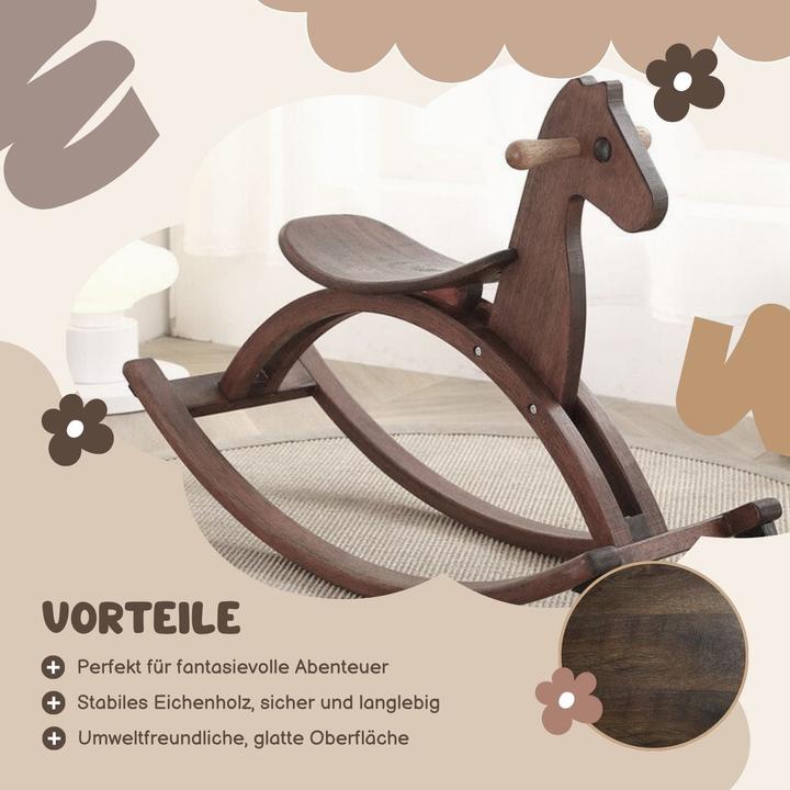 Produktbild Hermex Schaukelpferd Holzpferd Kinderspielzeug Spielzeugpferd Holzspielzeug
