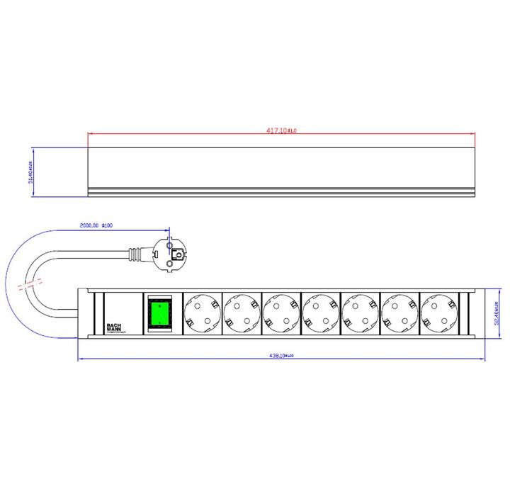 Produktbild Bachmann Connect Line (7x, CEE 7/3, 2 m)