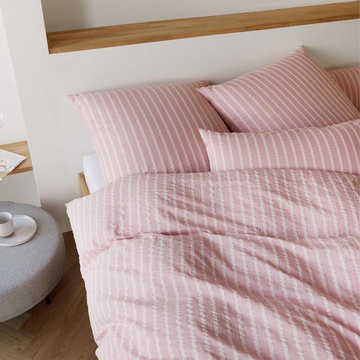 Image du produit Elegante Web-Seersucker Bettwäsche Sandvig hibiskus (Set de linge de lit, 135x200 cm + 80x80 cm)