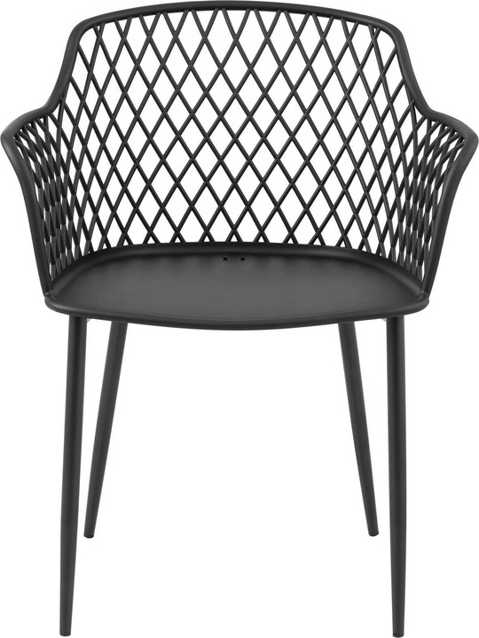 Produktbild Royal Catering Kunststoffstuhl 2er Set Besucherstuhl Designstuhl Armlehne 150 kg schwarz