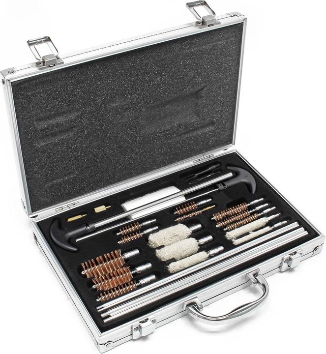 Image du produit Wiltec Kit de nettoyage Arme et Pistolet 100 pcs. Mallette de transport Entretien Arme à feu Brosses