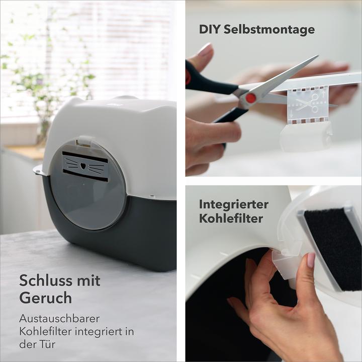 Actual product image Rotho Set Katzentoilette 3 Tlg. BELLA farbig sortiert V2 (Cat litter box closed)