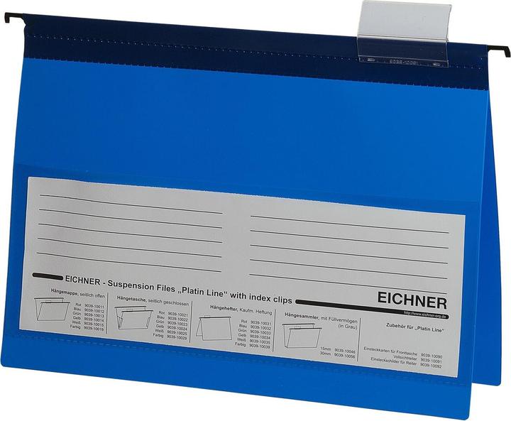 Immagine prodotto Eichner 10 cartelle sospese in plastica blu 1 x pinzatura commerciale (A4, 10 x)