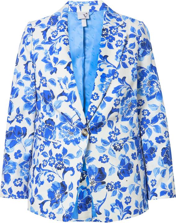 Produktbild Ulla Popken Blazer, Blütenmuster, Reverskragen, Rückenschlitz (62)