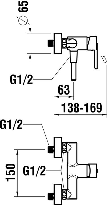 Produktbild Laufen Lua Duschenmischer, Aufputz, mit Zubehör, chrom, H3310810041311
