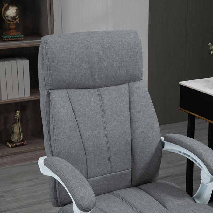 Image du produit Swisshandel24 Siège de bureau, ergonomique, avec fonction relax, repose-pieds, avec accoudoir, avec aspect lin (46 - 53.50 cm)