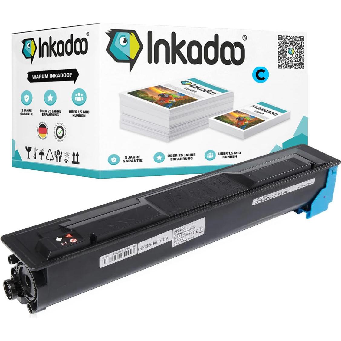 Inkadoo, Toner, Toner kompatibel zu Kyocera 1T02R5CNL0 / TK-5205C Toner, cyan Cyan (C)