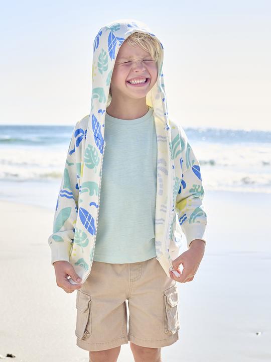 Produktbild Vertbaudet Jungen Kapuzensweatjacke mit Surferprints allover (116)