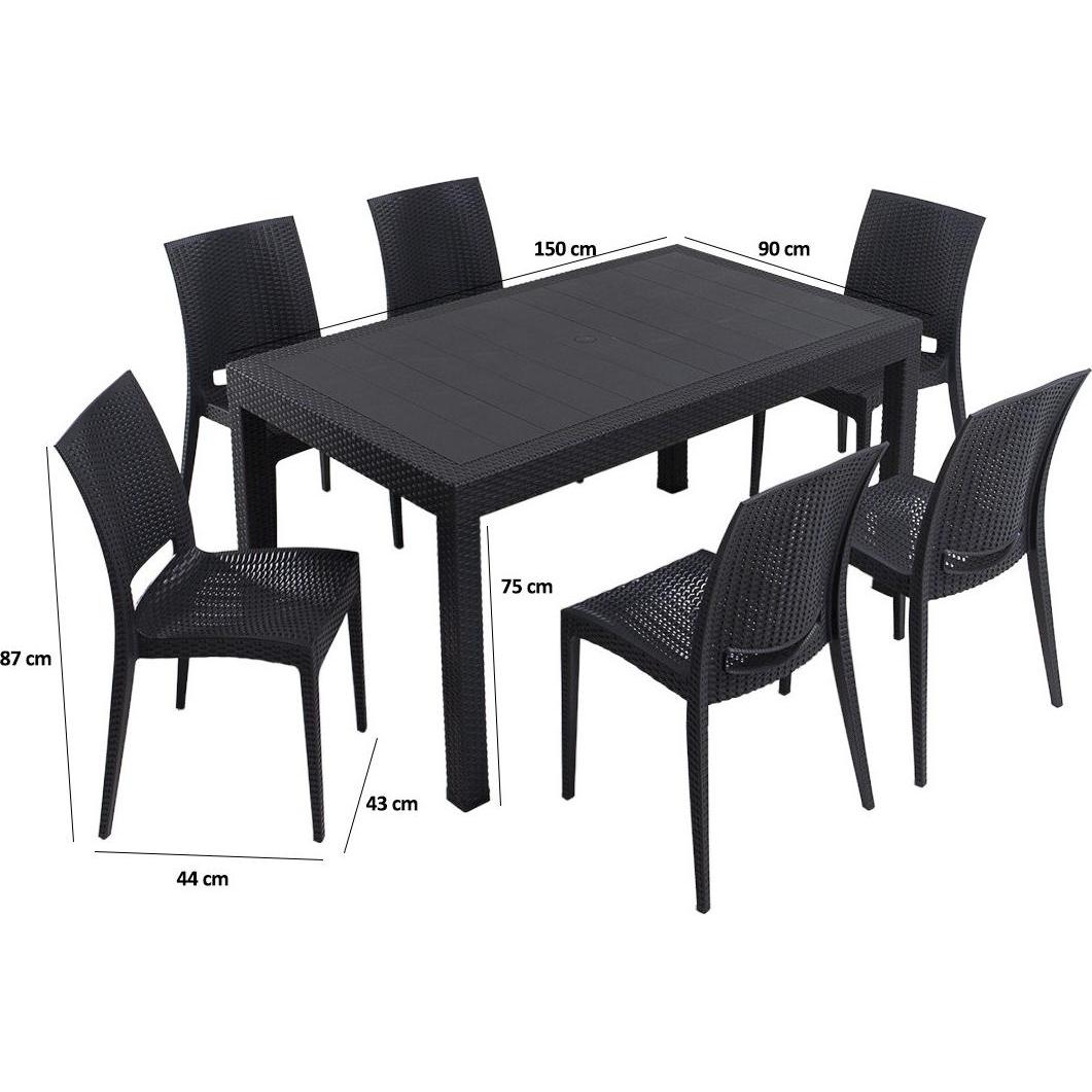 Skye Decor, Gartentisch + Balkontisch, Rattan (90 cm)