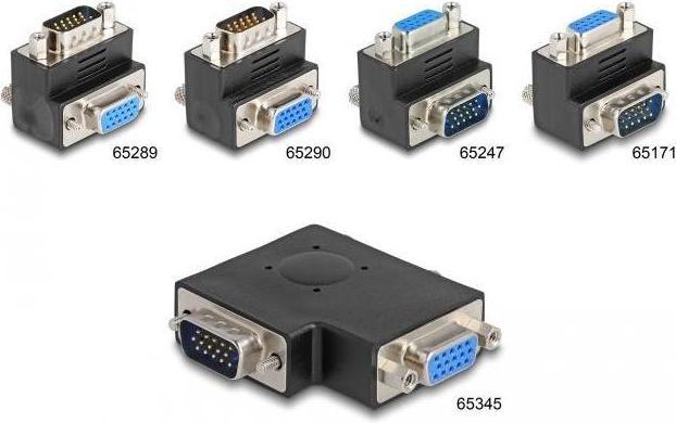 Image du produit Delock Adaptateur VGA femelle vers VGA mâle 90ø (VGA, 4 cm)