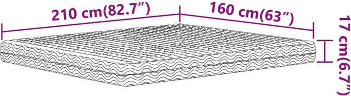 Actual product image vidaXL Schaumstoffmatratze 160 x 210 cm Härtegrad H2 H3 (160 x 210 cm, Foam core)