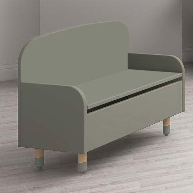 Actual product image Flexa Bench with storage space Dots Natural Green (Child armchair)