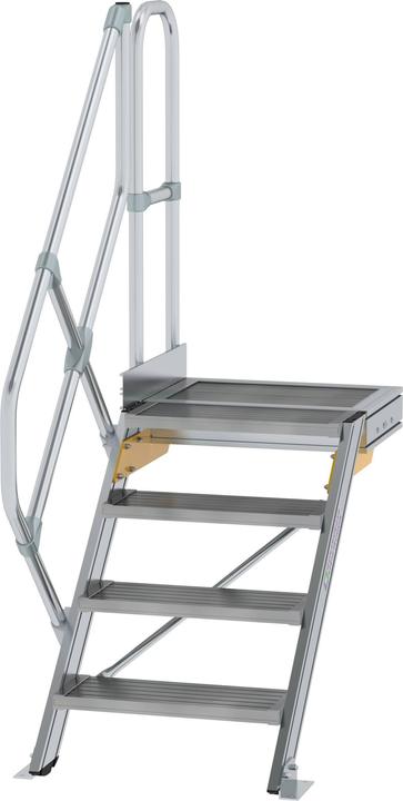Produktbild Munk Treppe mit Plattform 45° Stufenbreite 600 mm 4 Stufen Aluminium geriffelt (Gerüst, 60 cm)