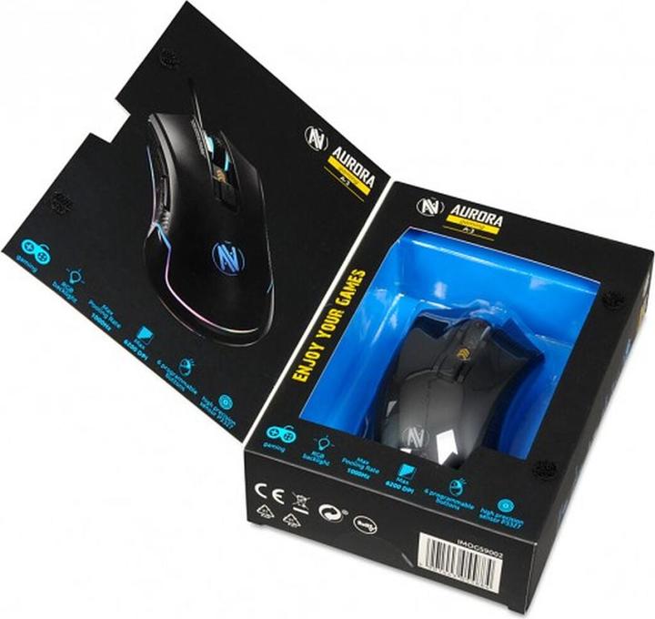 Immagine prodotto iBox AURORA A-3 Mouse destro USB Type-A ottico 6200 DPI (Cablato)