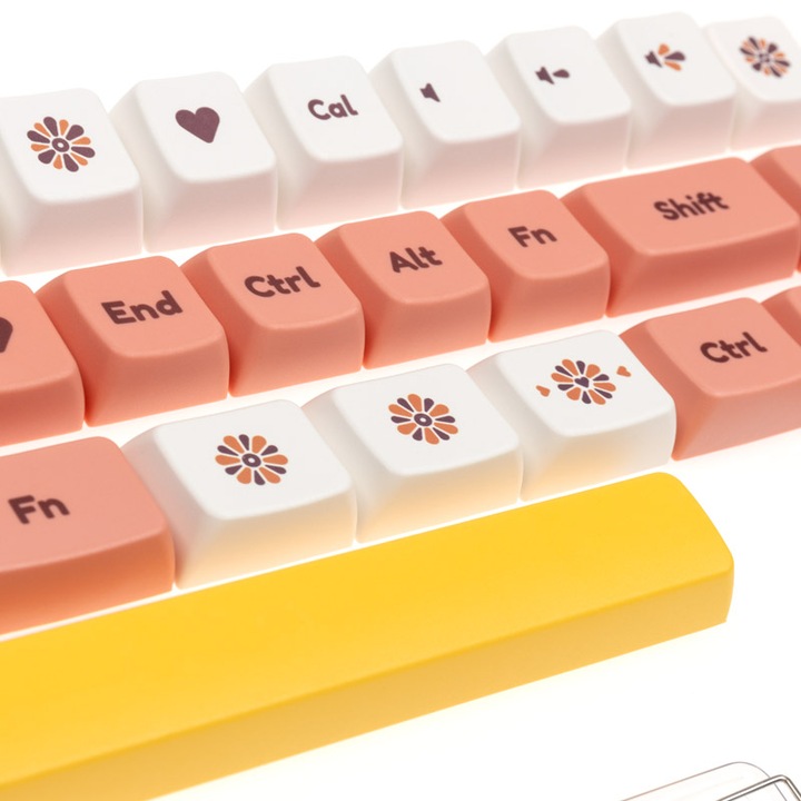 Actual product image Ducky Daisy PBT Dye Sublimation Set - 133 Keycaps