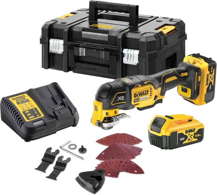 DeWalt DCS356P2-QW Multi-herramienta Oscilante sin escobillas XR 18V LI-ION 5Ah, 90 W, 18 V, Yellow