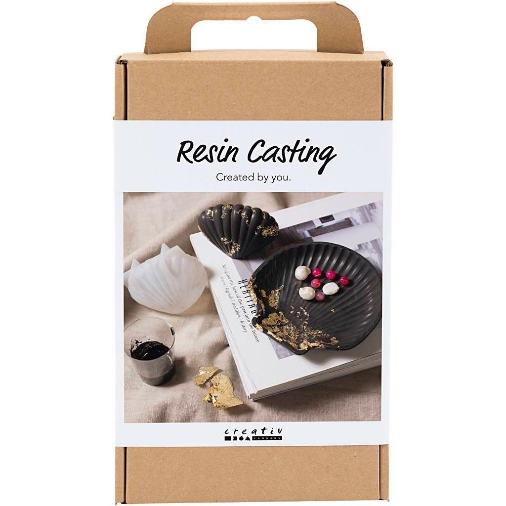 Creativ Company Bastelset Modellieren Schale Muschel, Schwarz, Gold