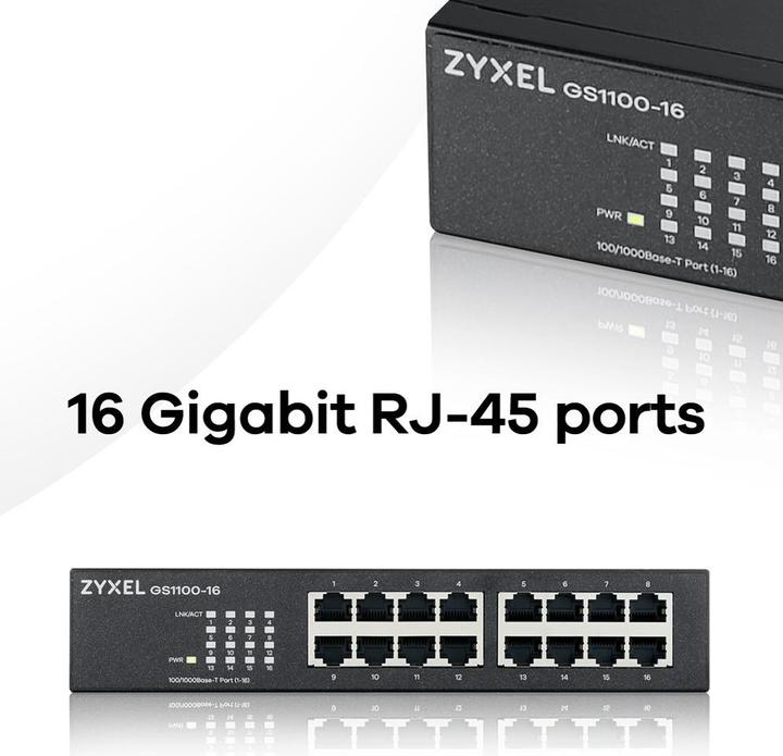 Image du produit Zyxel Commutateur 16 Port Gigabit Non Géré GS1100-16 V3 (16 ports)