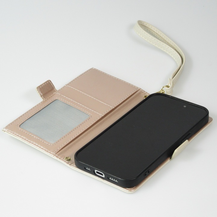 Actual product image PhoneLook Flip wallet cover made from vegan leather with wallet case and magnetic fastener (Apple iPhone 15 Pro)