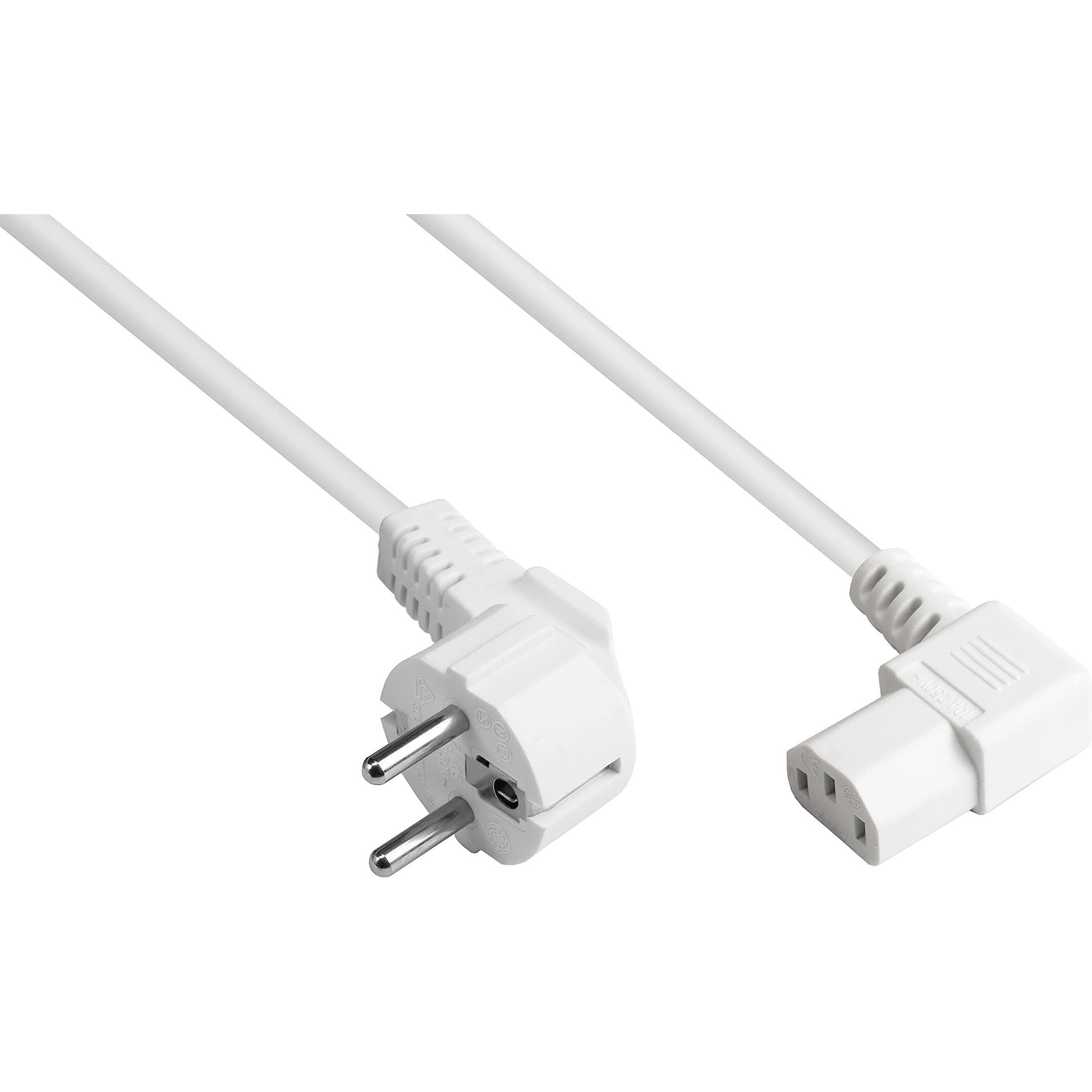 Good Connections, Verlängerungskabel, Netzkabel Schutzkontaktstecker Typ E+F (CEE 7/7, gewinkelt) auf C13 (rechts gewink...