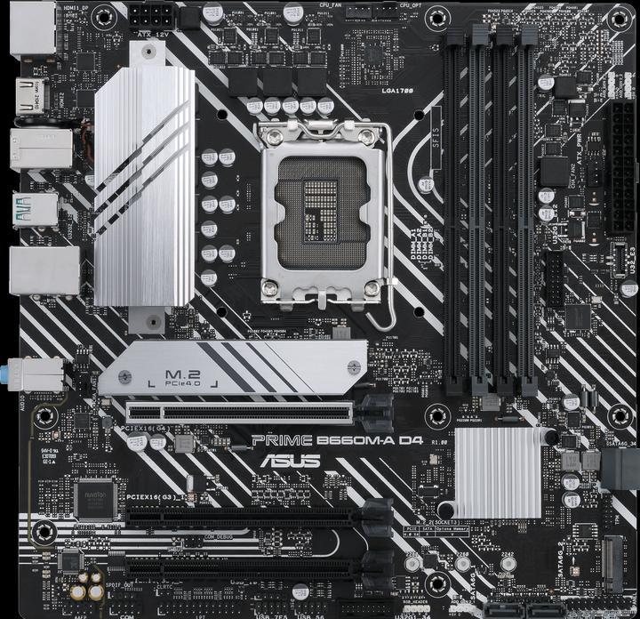 Actual product image ASUS MB PRIME B660M-A D4-CSM (Intel,1700,DDR4,mATX) (LGA 1700, Intel B660, mATX)