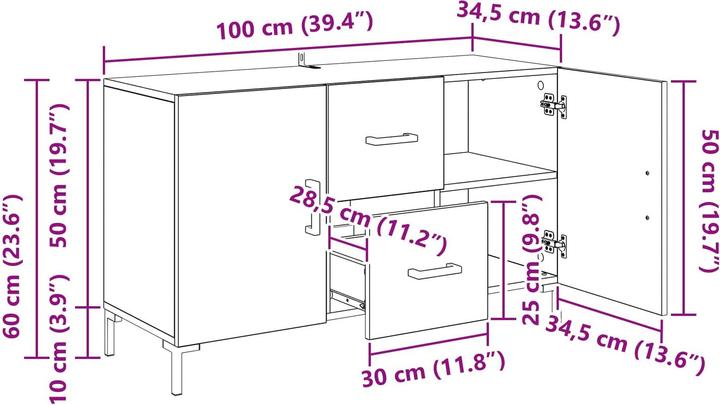 Image du produit vidaXL Sideboard-Aufbewahrung (36 x 100 x 60 cm)