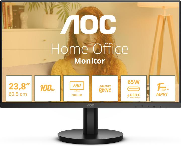 Produktbild AOC 24B3CA2 IPS Monitor,,, 4ms, 1x HDMI/1x USB-C/2x USB 3.2, speakers (1920 x 1080 Pixel, 23.80")