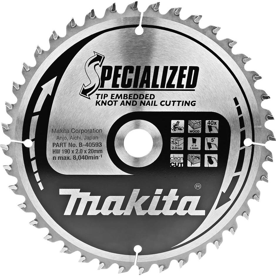 Thumbnail - Makita, Sägeblatt, SPECIALIZED Sägeb.190x20x40Z