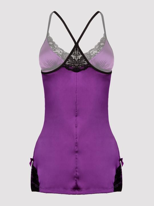 Image du produit Lovehoney ensemble nuisette soyeuse prune (S)