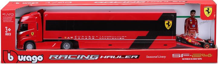 Produktbild Bburago Ferrari Trailer Iveco S-Way + 1 Ferrari SF23 1/43