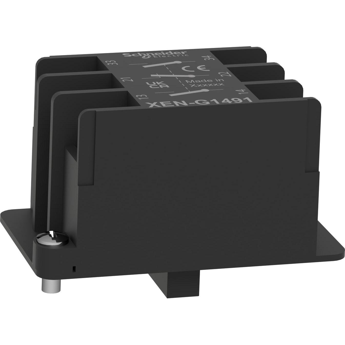 Thumbnail - Schneider Electric Kontaktblock XENG1491, Taster + Schalter, Schwarz