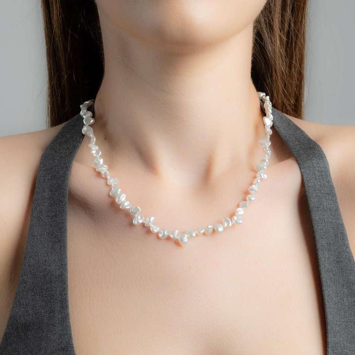 Immagine prodotto Bijouteria Collana di perle (Rame con rivestimento in argento, Perla d'acqua dolce, 45 cm)