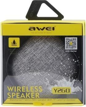 Actual product image Awei głośnik mini Bluetooth Y260 szary/grey (4.33 h)