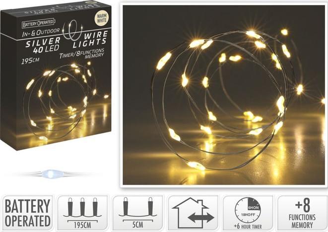 Produktbild Silberdraht 40 LED warmweiss (2.10 m)