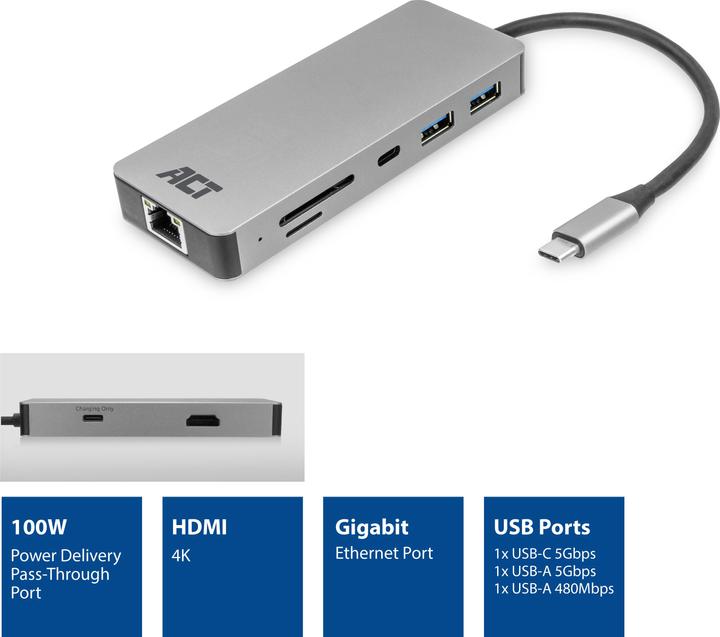 Produktbild ACT AC7092 (USB-C, 8 Ports)