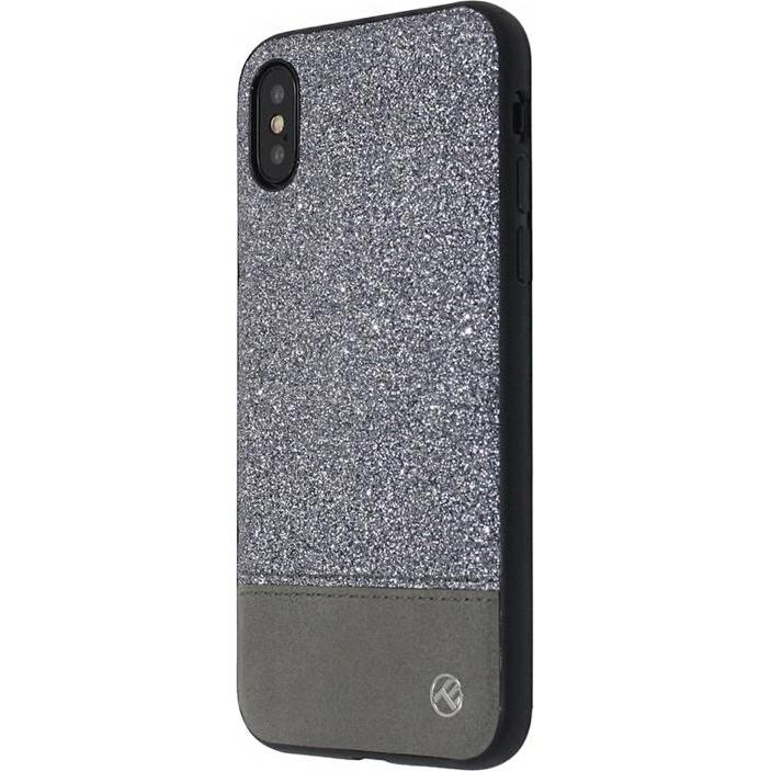 Thumbnail - Tellur Cover Synthetic Leather Glitter II for iPhone X/XS sidabrinis (Apple iPhone X), Smartphone Hülle, Silber