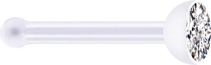 Immagine prodotto Star Piercing Borchia da naso dritta trasparente con cristallo d'argento (senza ottone, Bioflex)