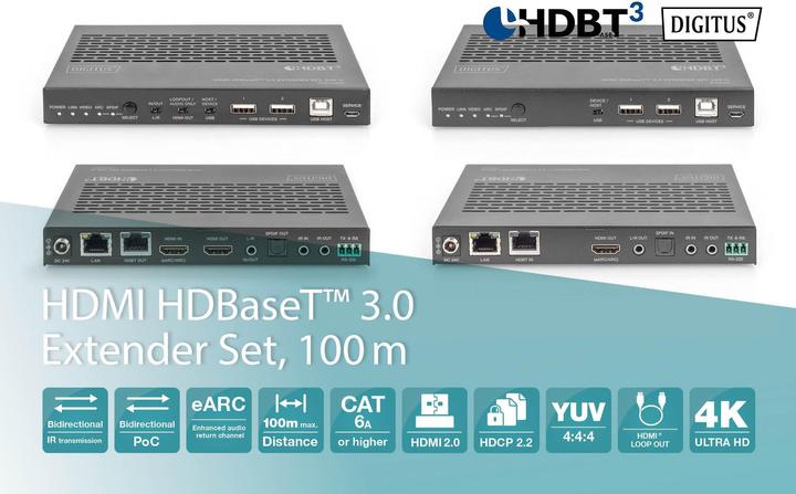 Produktbild Digitus HDMI HDBaseT™ 3.0 Extender Set, 100 m