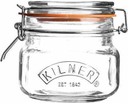Kilner Glas 0,5 l. Quadratische Clip -Top -Glas (0.50 l)
