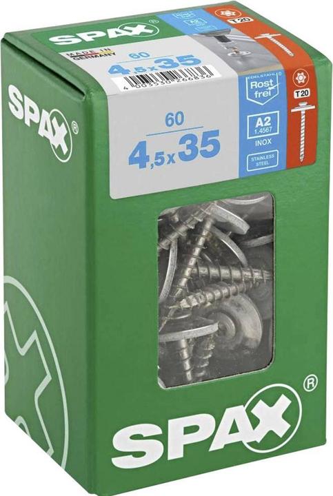 Actual product image Spax Sheet Metal Screw A2 T-Star Plus T20 4cut Sealing Washer 20mm L (1 Screws per piece)