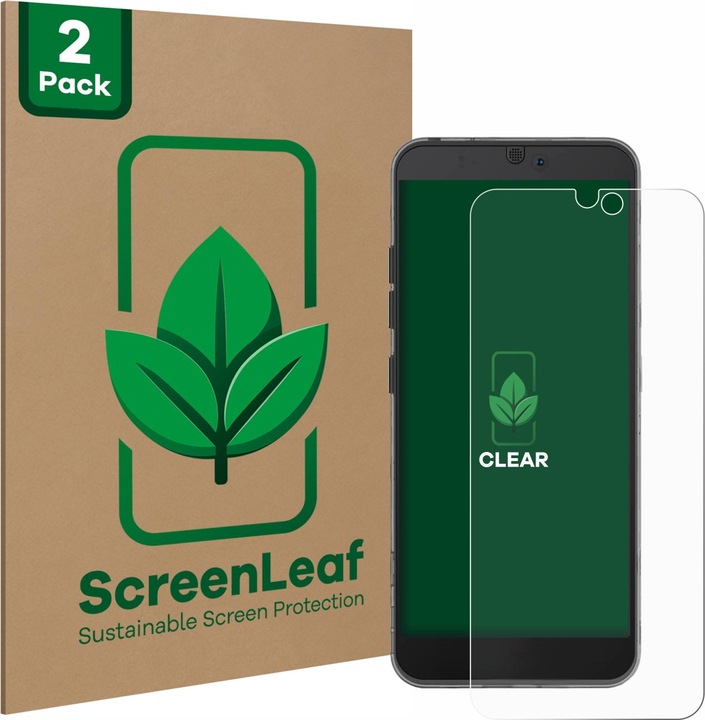 Actual product image ScreenLeaf Protective film sustainable screen protector screen protector film clear transparent (2 Piece, Fairphone 3)