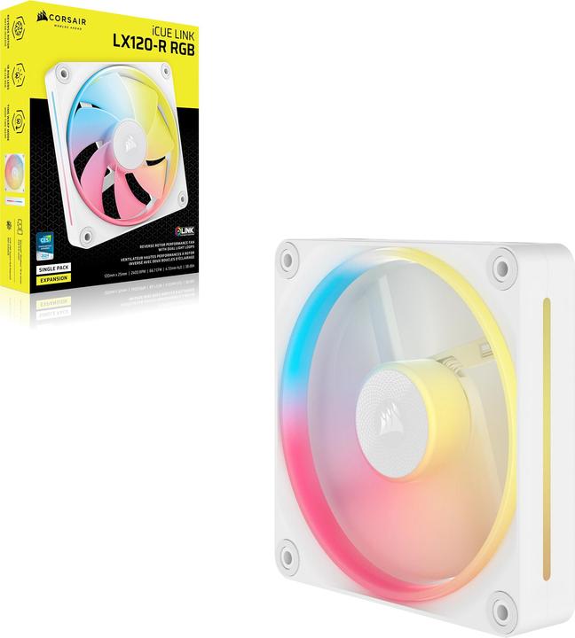 Produktbild Corsair LX-R RGB Series, iCUE LINK LX120-R RGB White, 120mm RGB Fan, Single Fan (120 mm, 1 x)