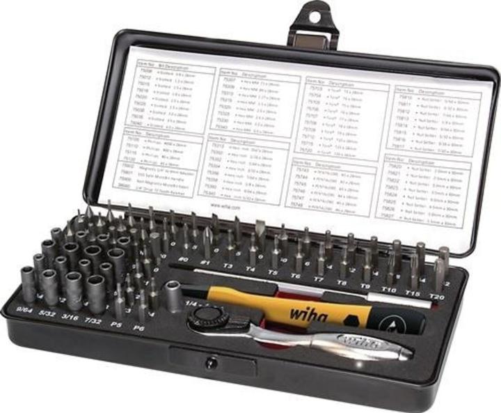 Actual product image Wiha Micro bit set 65 pcs. incl. storage box Precision mechanics screwdriver set Bit holder (4 mm)