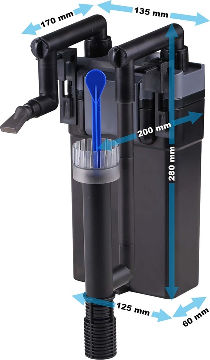 Produktbild SunSun HBL-801 Hang On Filter Anhängefilter 500 l/h 6 W 60 l Aquarium Filter (60 l, Süsswasser, Salzwasser)