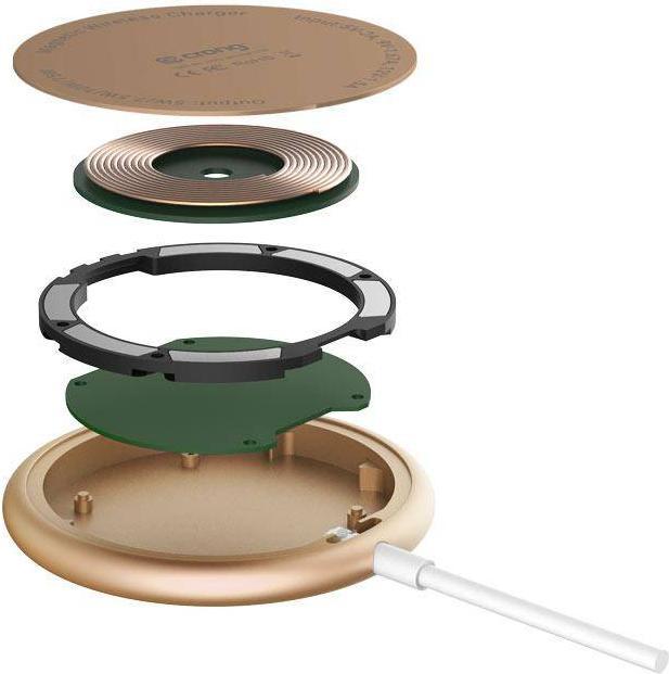 Actual product image Crong MagSpot Wireless Charger - Aluminiowa ładowarka MagSafe 15W (Gold) (15 W)