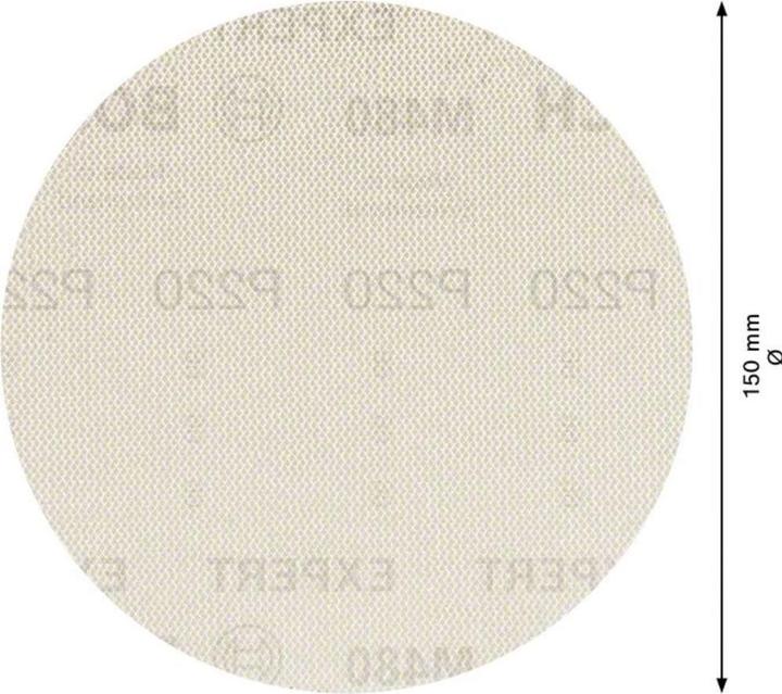 Immagine prodotto Bosch Professional Zubehör Expert M480 Rete di levigatura per levigatrice rotorbitale, 150 mm, G 220, 5 pezzi (220)
