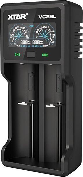 Xtar VC2SL Batterieladegerät für Batterien Li-Ion / Ni-MH / Ni-CD 18650 (1 pcs., A, C, D, AAAA, AAA, AA, Chargers without battery)